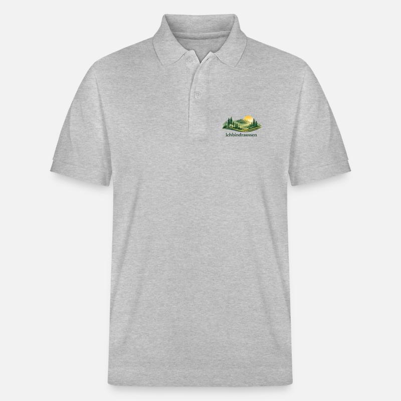 Ich bin draussen - Stanley/Stella Unisex Bio-Poloshirt PREPSTER - Grau meliert