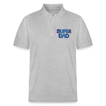 Super Dad Papa Vater Geschenk Geburtstag - Stanley/Stella Unisex Bio-Poloshirt PREPSTER - Grau meliert - Vorne - Roxy (174cm) & Andy (188cm)