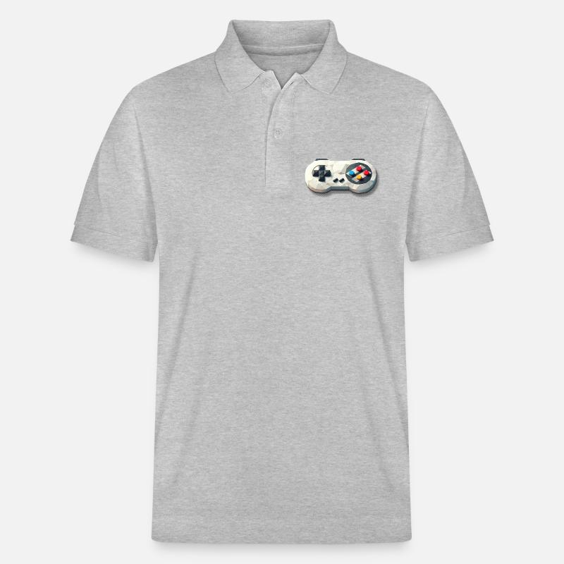 Retro Controller 16 Bit Gaming Nostalgie - Stanley/Stella Unisex Bio-Poloshirt PREPSTER - Grau meliert