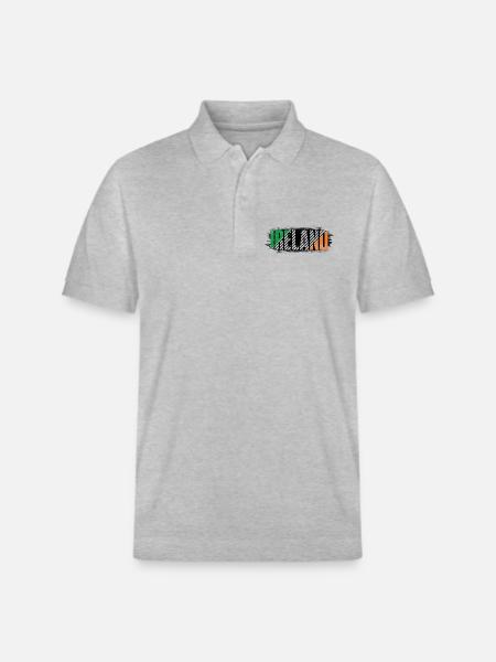 Drapeau de l’Irlande Mot-symbole rayé - Polo PREPSTER bio Stanley/Stella Unisexe - gris chiné