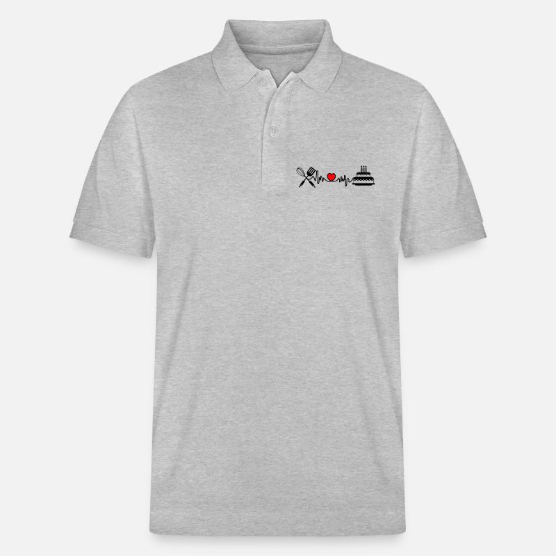 Cardio Herzfrequenz Küche 3 - Stanley/Stella Unisex Bio-Poloshirt PREPSTER - Grau meliert