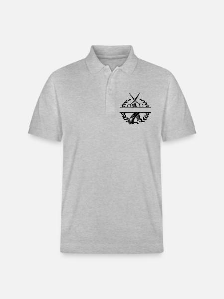 Laurel wreath barber name banner - Stanley/Stella Unisex Organic Polo Shirt PREPSTER - heather grey