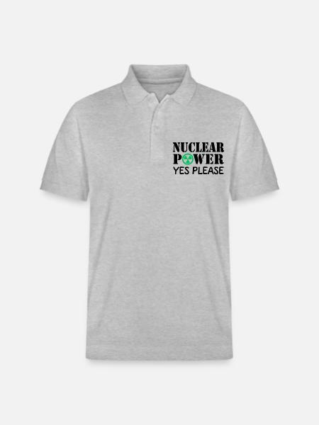 Atomkraft, ja tak, ja til atomkraft - Stanley/Stella PREPSTER økologisk unisex poloshirt - grå meleret