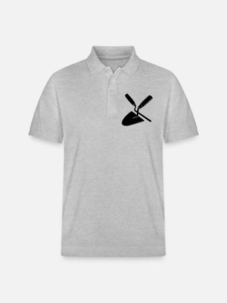 Joint nail and trowel, mason's tools - Stanley/Stella Unisex Organic Polo Shirt PREPSTER - heather grey