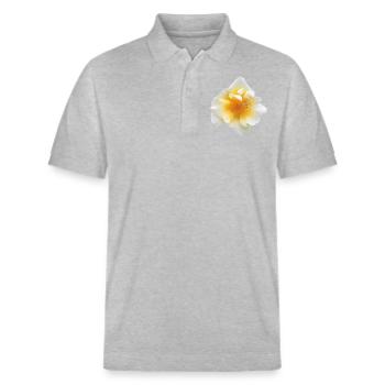 Bee Blossom Rose - Teamwork - Garden - Rose Blossom - Stanley/Stella Unisex Organic Polo Shirt PREPSTER - heather grey - Front - Roxy (174cm) & Andy (188cm)