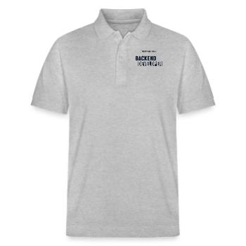 Faites-moi confiance, je suis développeur backend, développeur, codeur - Polo PREPSTER bio Stanley/Stella Unisexe - gris chiné - Devant - Roxy (174cm) & Andy (188cm)