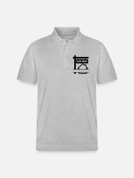 Transparent signboard FOR RENT - Stanley/Stella Unisex Organic Polo Shirt PREPSTER - heather grey