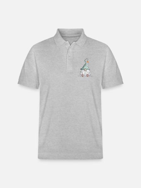 Gnome Dwarf Christmas Gnome Holidays - Stanley/Stella Unisex Organic Polo Shirt PREPSTER - heather grey