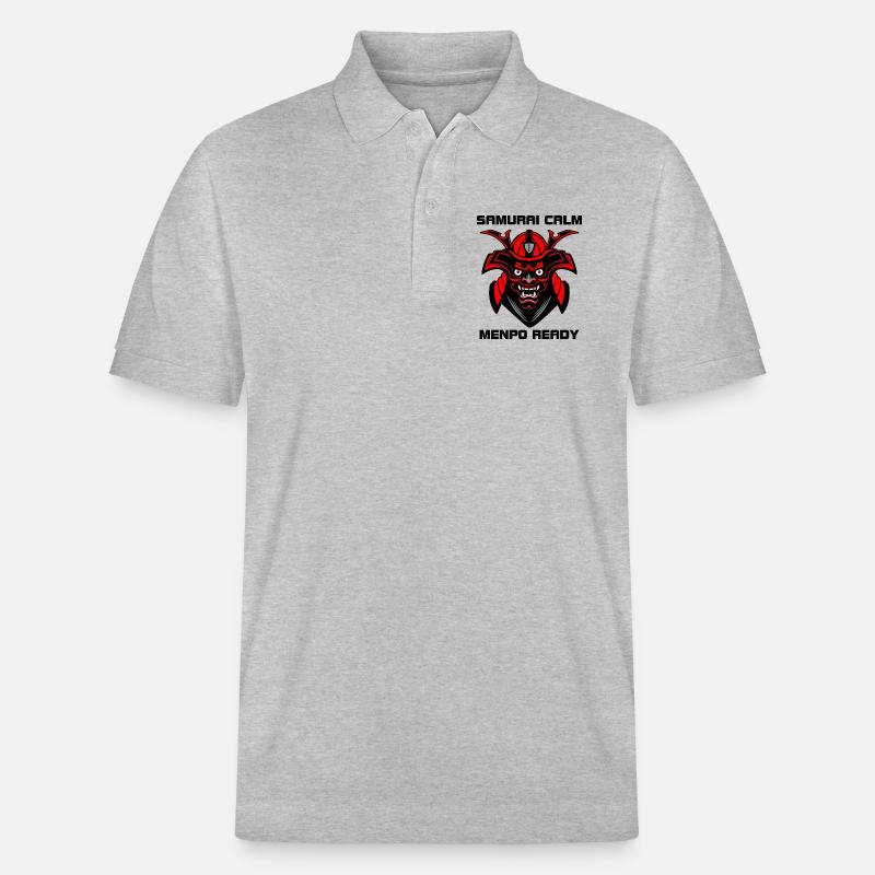 Calme comme un samouraï – Menpo Ready - Polo PREPSTER bio Stanley/Stella Unisexe - gris chiné