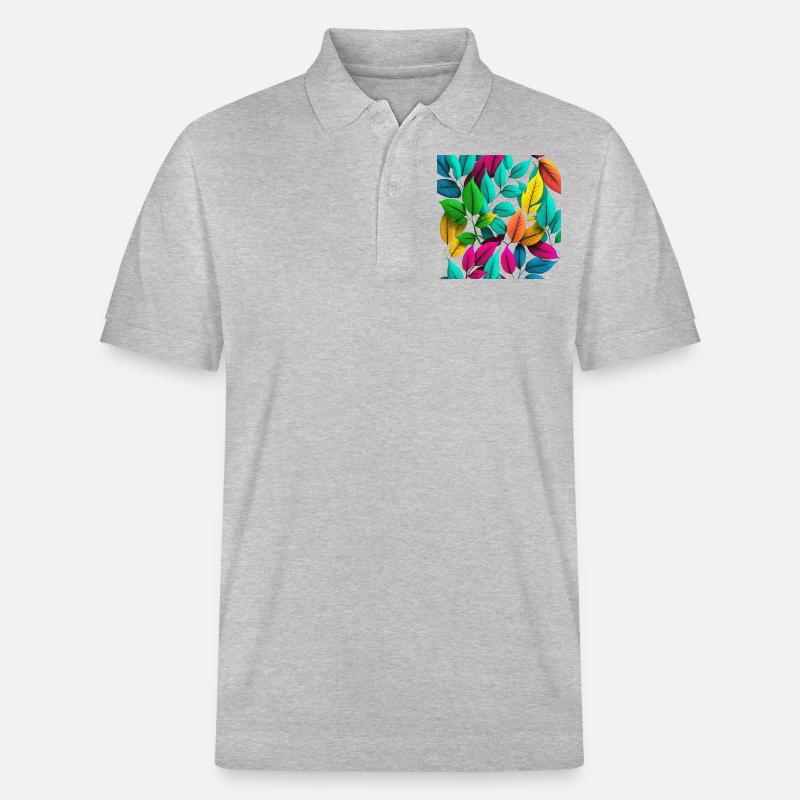Bunte Blätter Geschenk - Stanley/Stella Unisex Bio-Poloshirt PREPSTER - Grau meliert
