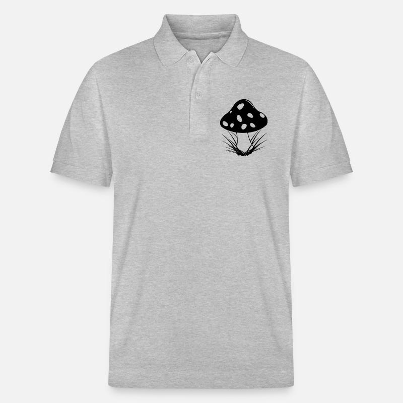 Champignon d’automne avec des points blancs - Polo PREPSTER bio Stanley/Stella Unisexe - gris chiné