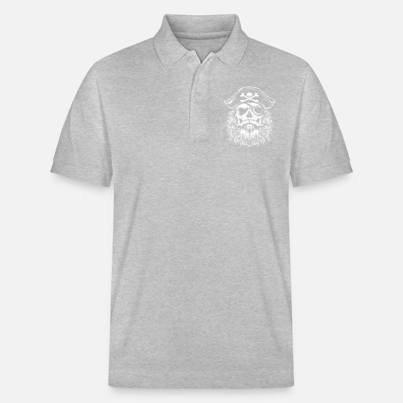 Crâne de pirate - Polo PREPSTER bio Stanley/Stella Unisexe - gris chiné