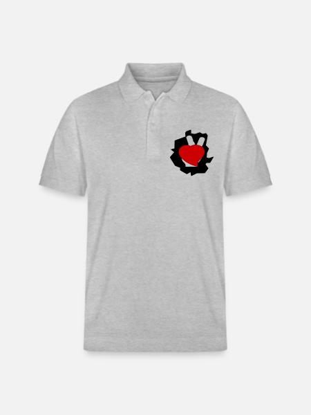 liebe grüße an - Stanley/Stella Unisex Bio-Poloshirt PREPSTER - Grau meliert