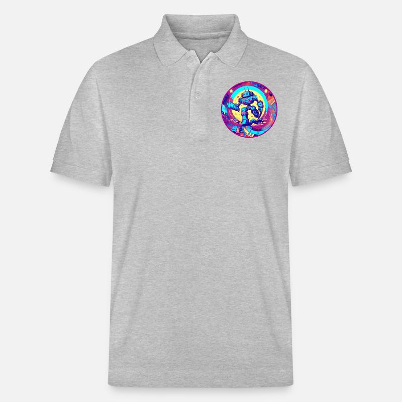 Böser Roboter Serie 005 - Stanley/Stella Unisex Bio-Poloshirt PREPSTER - Grau meliert
