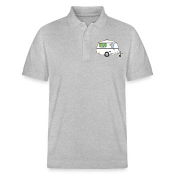 Caravan Vintage White - Stanley/Stella Unisex Organic Polo Shirt PREPSTER - heather grey - Front - Roxy (174cm) & Andy (188cm)