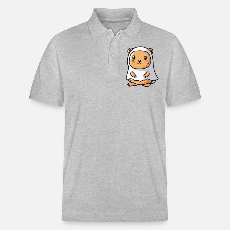 Biber Halloween Comic Geist - Stanley/Stella Unisex Bio-Poloshirt PREPSTER - Grau meliert