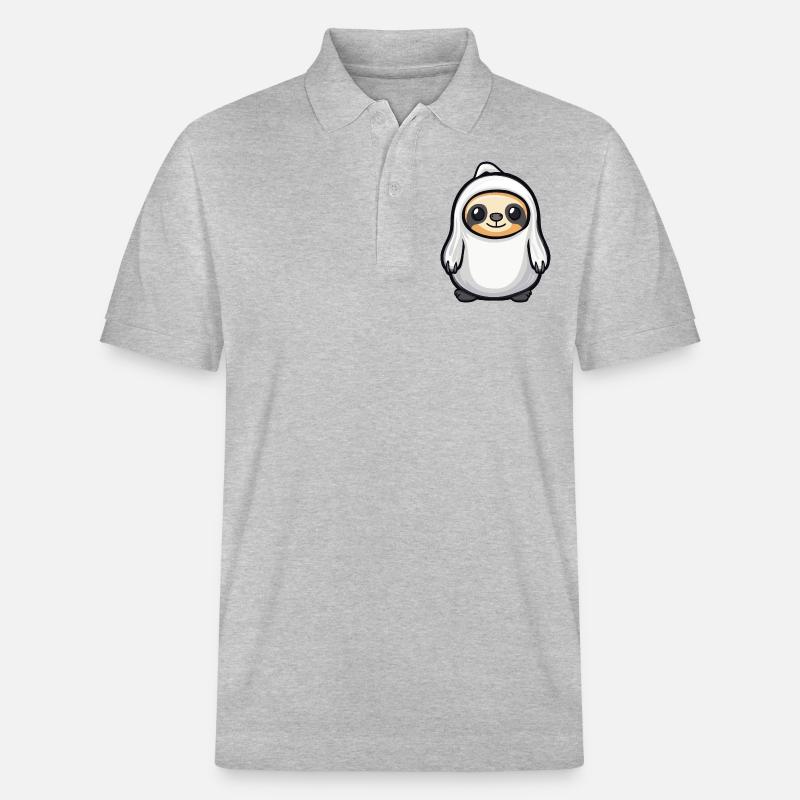 Faultier Halloween Comic Geist - Stanley/Stella Unisex Bio-Poloshirt PREPSTER - Grau meliert
