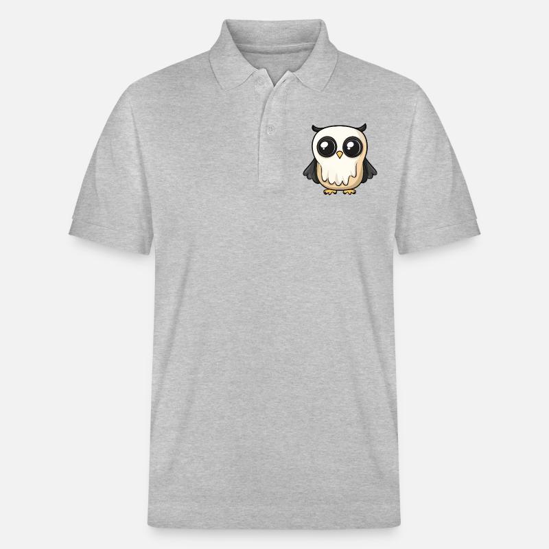 Eule Halloween Comic Geist - Stanley/Stella Unisex Bio-Poloshirt PREPSTER - Grau meliert