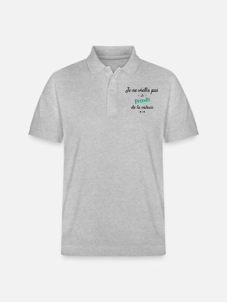 I'm gaining value - Stanley/Stella Unisex Organic Polo Shirt PREPSTER - heather grey
