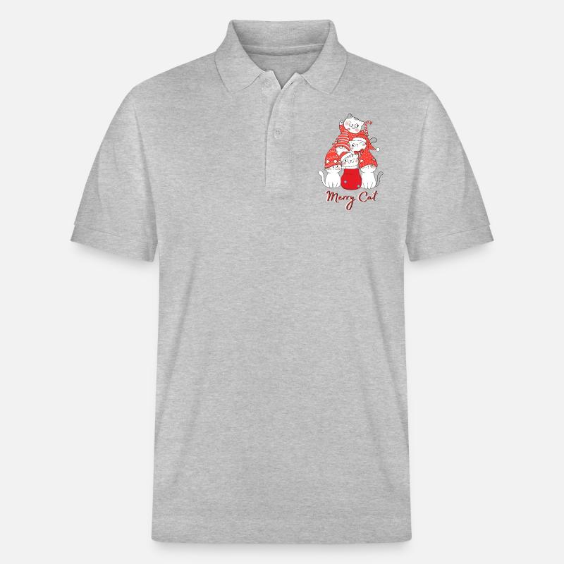 Merry Cat - Stanley/Stella Unisex Bio-Poloshirt PREPSTER - Grau meliert