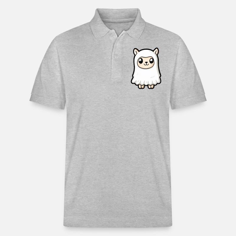 Alpaka Llama Halloween Comic Geist - Stanley/Stella Unisex Bio-Poloshirt PREPSTER - Grau meliert