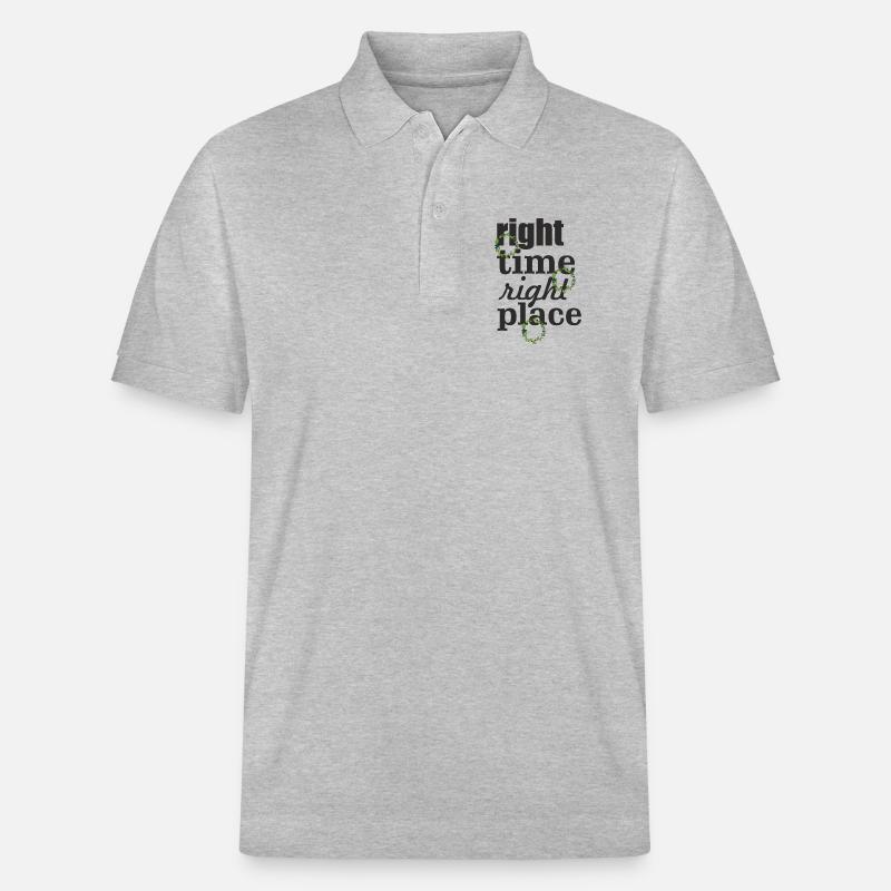 right time right place - Stanley/Stella Unisex Bio-Poloshirt PREPSTER - Grau meliert