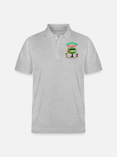 Palestine my Love - Stanley/Stella Unisex Bio-Poloshirt PREPSTER - Grau meliert