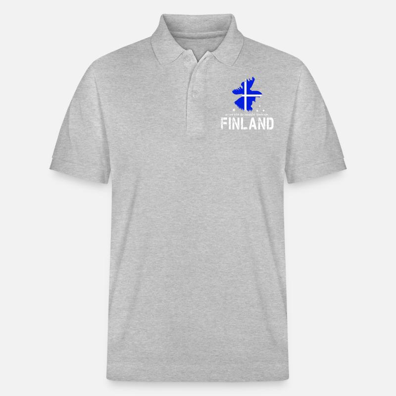 Finnland Elch Suomi - Stanley/Stella Unisex Bio-Poloshirt PREPSTER - Grau meliert