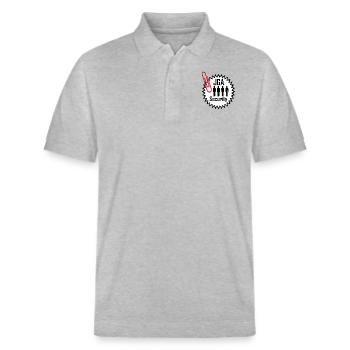 Junggesellenabschied - Stanley/Stella Unisex Bio-Poloshirt PREPSTER - Grau meliert - Vorne - Roxy (174cm) & Andy (188cm)
