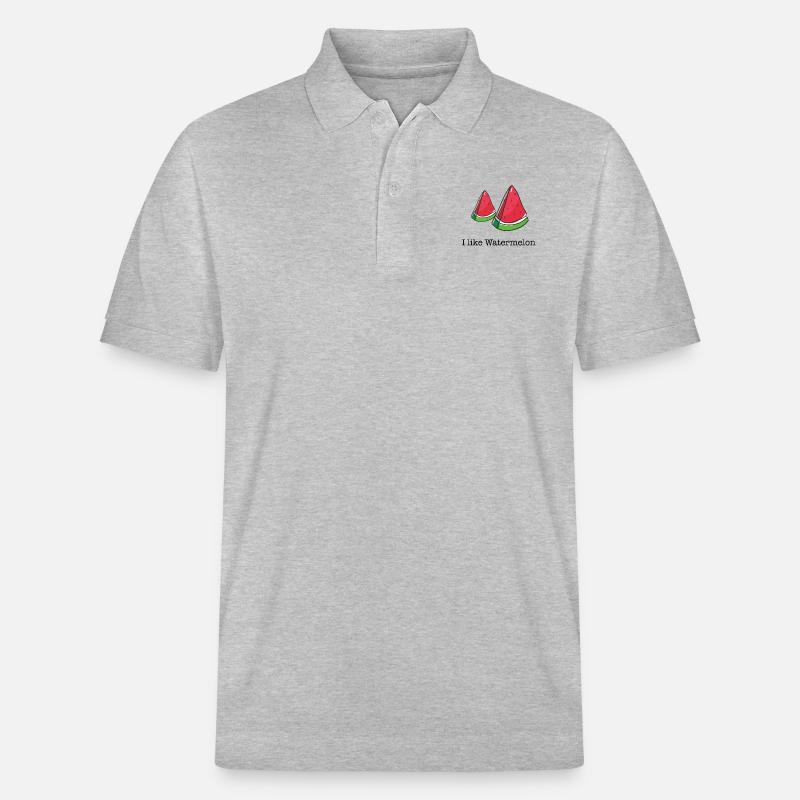 J'aime pastèques pastèque cadeau - Polo PREPSTER bio Stanley/Stella Unisexe - gris chiné