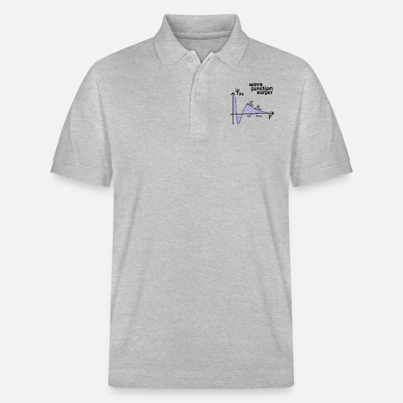 Quantum mechanics electron surfer (physics) - Stanley/Stella Unisex Organic Polo Shirt PREPSTER - heather grey