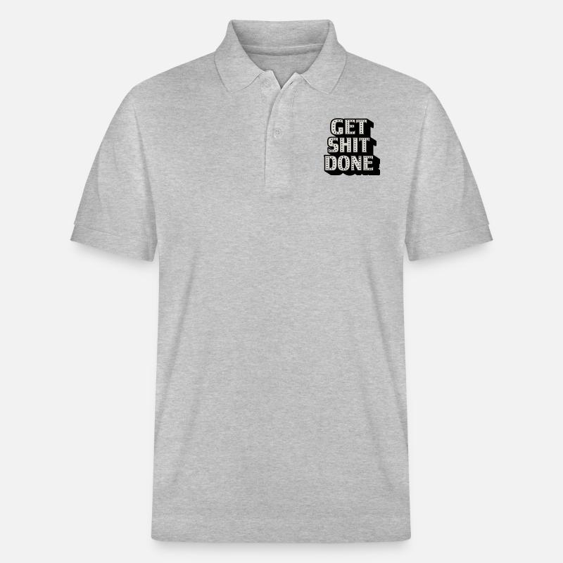 GET SHIT DONE - Stanley/Stella Unisex Bio-Poloshirt PREPSTER - Grau meliert