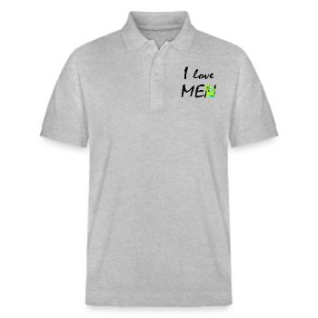 Je m'aime - Polo PREPSTER bio Stanley/Stella Unisexe - gris chiné - Devant - Roxy (174cm) & Andy (188cm)