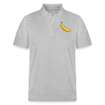 Banane banane - Polo PREPSTER bio Stanley/Stella Unisexe - gris chiné - Devant - Roxy (174cm) & Andy (188cm)