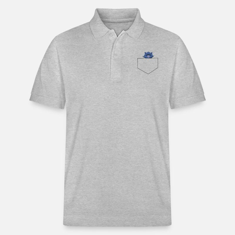 Waschbär Bauchtasche Süß Geschenkidee - Stanley/Stella Unisex Bio-Poloshirt PREPSTER - Grau meliert