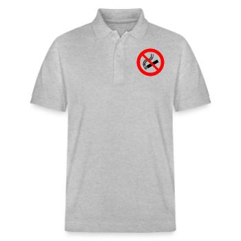 Nichtraucher rauchen nicht! - Stanley/Stella Unisex Bio-Poloshirt PREPSTER - Grau meliert - Vorne - Roxy (174cm) & Andy (188cm)
