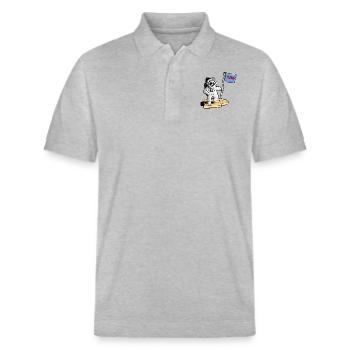 Panda Kosmonaut - Stanley/Stella Unisex Bio-Poloshirt PREPSTER - Grau meliert - Vorne - Roxy (174cm) & Andy (188cm)