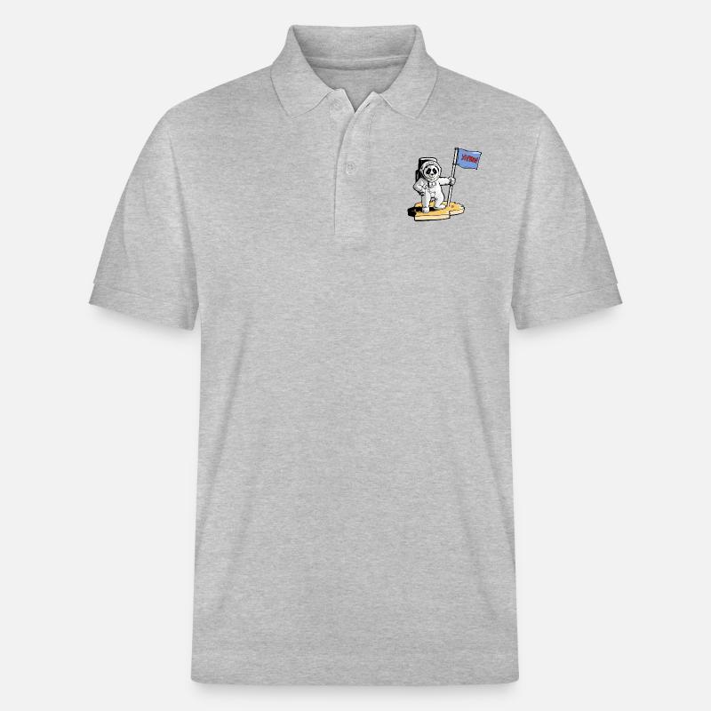 Panda Kosmonaut - Stanley/Stella Unisex Bio-Poloshirt PREPSTER - Grau meliert