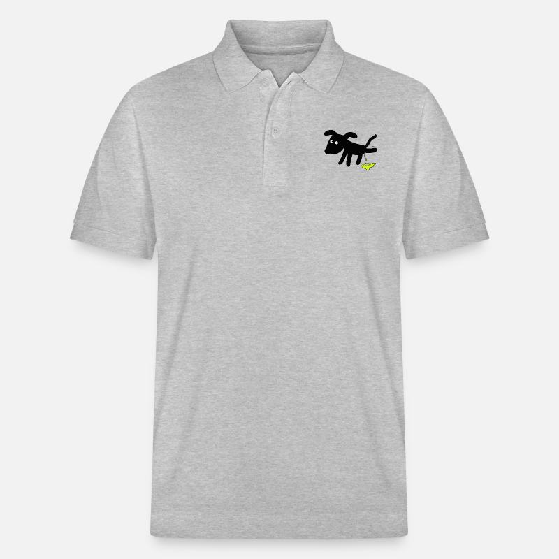 Dog pees dogs - Stanley/Stella Unisex Organic Polo Shirt PREPSTER - heather grey