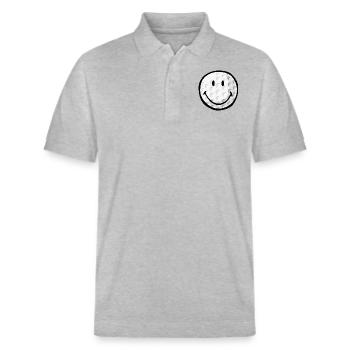 Smiley Golf Ball - Stanley/Stella Unisex Organic Polo Shirt PREPSTER - heather grey - Front - Roxy (174cm) & Andy (188cm)