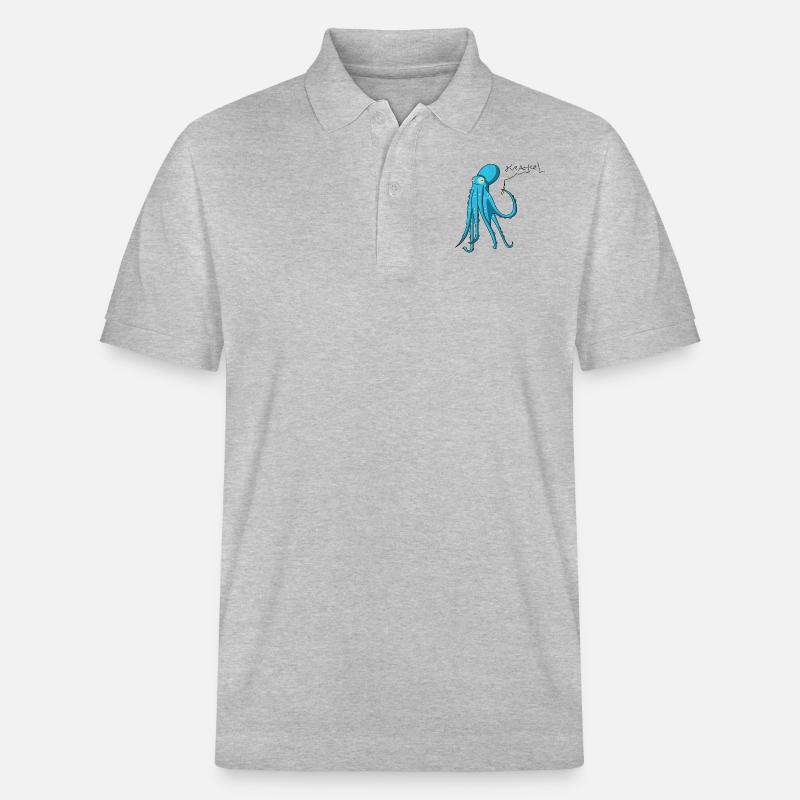 Octopus s'écrase - Polo PREPSTER bio Stanley/Stella Unisexe - gris chiné