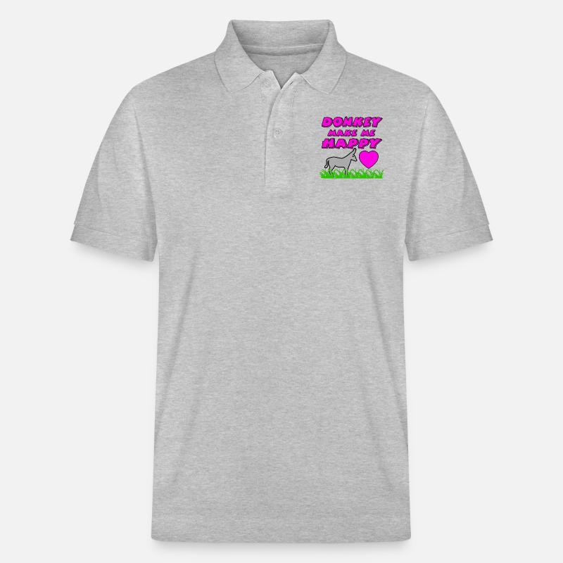 Esel - Stanley/Stella Unisex Bio-Poloshirt PREPSTER - Grau meliert