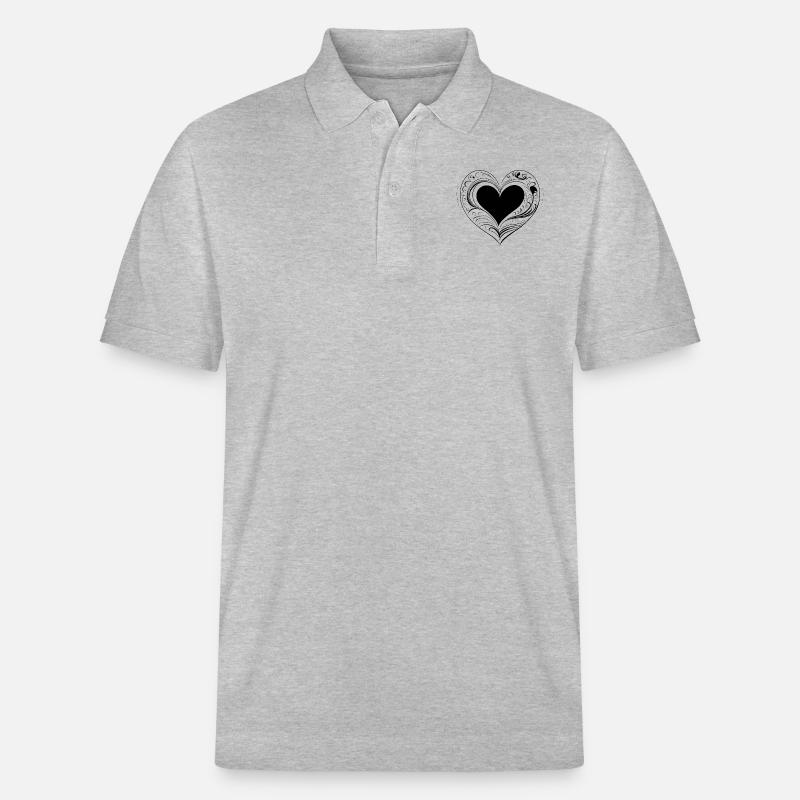 Schwarzes Herz - Stanley/Stella Unisex Bio-Poloshirt PREPSTER - Grau meliert