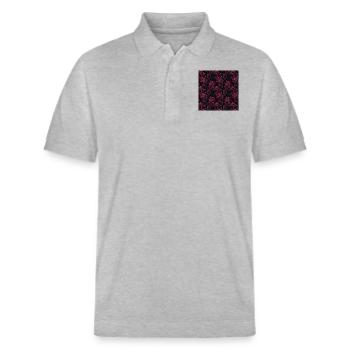 Roses Motif sans couture Belle esthétique élégante - Polo PREPSTER bio Stanley/Stella Unisexe - gris chiné - Devant - Roxy (174cm) & Andy (188cm)