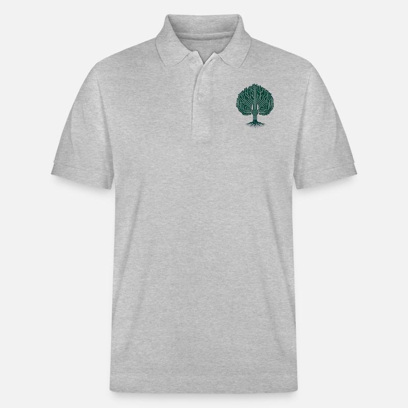 Wikingerbaum des Lebens - Stanley/Stella Unisex Bio-Poloshirt PREPSTER - Grau meliert
