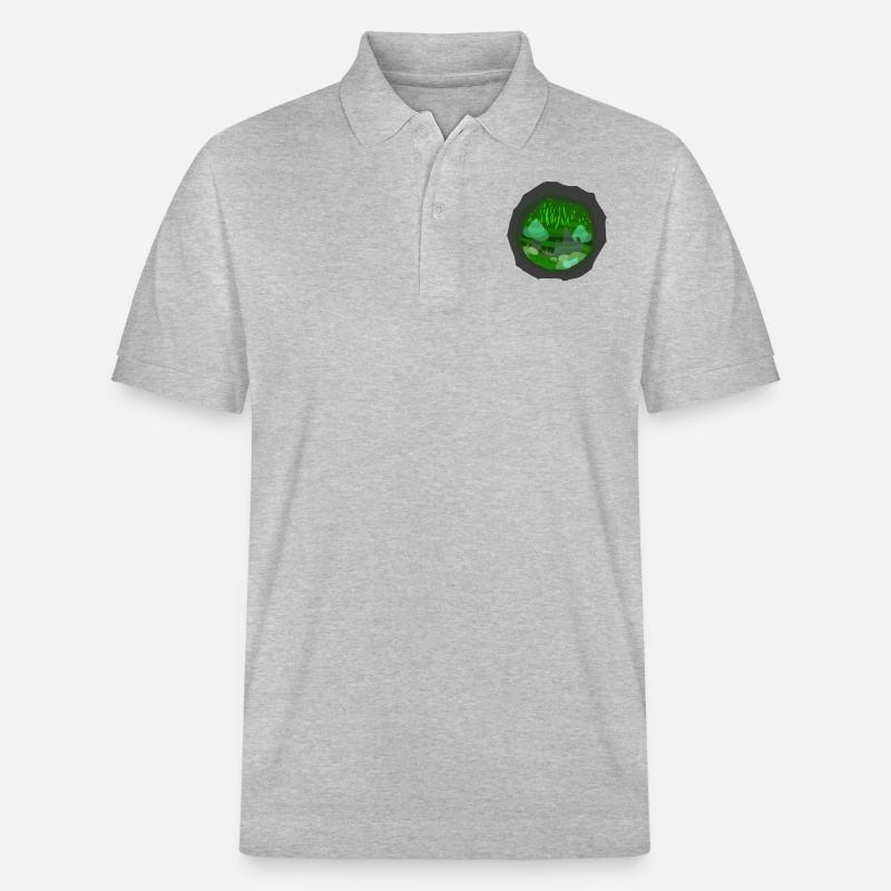 Surreale Höhlenwelt - Stanley/Stella Unisex Bio-Poloshirt PREPSTER - Grau meliert