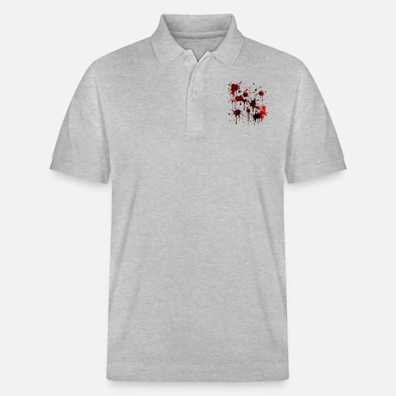 Blutspritzer Halloween Blut Blutfelcken - Stanley/Stella Unisex Bio-Poloshirt PREPSTER - Grau meliert