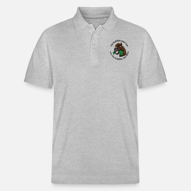 Pummelpony Nimmersatt Kaltblut - Stanley/Stella Unisex Bio-Poloshirt PREPSTER - Grau meliert