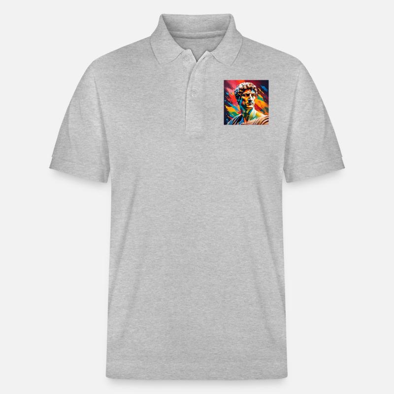 Michelangelo David farbig - Stanley/Stella Unisex Bio-Poloshirt PREPSTER - Grau meliert