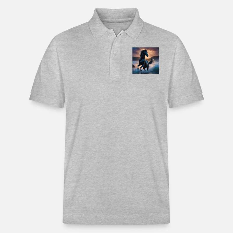 Pferd - Stanley/Stella Unisex Bio-Poloshirt PREPSTER - Grau meliert
